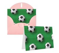RLDOBOFE Biglietto di auguri con buste, biglietto di auguri con calcio, 20,3 x 15,2 cm, biglietti per appunti con scritta "Thinking of you", biglietti di ringraziamento per tutte le occasioni