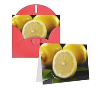 RLDOBOFE Biglietto di auguri con buste, biglietto di auguri giallo limone, 20,3 x 15,2 cm, biglietti di ringraziamento per tutte le occasioni