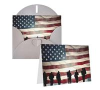 RLDOBOFE Biglietto di auguri con buste, biglietto di auguri per la festa dei veterani americani, 20,3 x 15,2 cm, biglietti di ringraziamento per tutte le occasioni