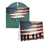 RLDOBOFE Biglietto di auguri con buste, biglietto di auguri per la festa dei veterani americani, 20,3 x 15,2 cm, biglietti di ringraziamento per tutte le occasioni