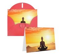 RLDOBOFE Biglietto di auguri con buste, biglietto di auguri per meditazione yoga, 20,3 x 15,2 cm, biglietti di ringraziamento per tutte le occasioni