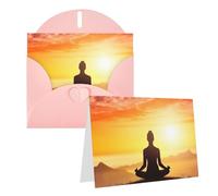 RLDOBOFE Biglietto di auguri con buste, biglietto di auguri per meditazione yoga, 20,3 x 15,2 cm, biglietti di ringraziamento per tutte le occasioni