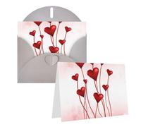 RLDOBOFE Biglietto di auguri con buste, biglietto vuoto a forma di cuore con palloncino, biglietti di auguri 20,3 x 15,2 cm, biglietti di ringraziamento per tutte le occasioni