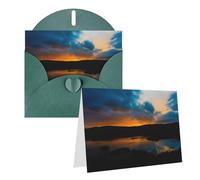 RLDOBOFE Biglietto di auguri con buste, biglietto vuoto all'alba al tramonto, 20,3 x 15,2 cm, biglietti di ringraziamento per tutte le occasioni