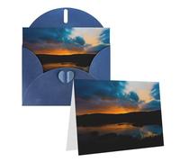 RLDOBOFE Biglietto di auguri con buste, biglietto vuoto all'alba al tramonto, 20,3 x 15,2 cm, biglietti di ringraziamento per tutte le occasioni