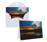 RLDOBOFE Biglietto di auguri con buste, biglietto vuoto all'alba al tramonto, 20,3 x 15,2 cm, biglietti di ringraziamento per tutte le occasioni