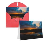 RLDOBOFE Biglietto di auguri con buste, biglietto vuoto all'alba al tramonto, 20,3 x 15,2 cm, biglietti di ringraziamento per tutte le occasioni