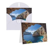 RLDOBOFE Biglietto di auguri con buste, biglietto vuoto con arco a Maiorca Spagna, biglietti di auguri 20,3 x 15,2 cm, biglietti di ringraziamento per tutte le occasioni