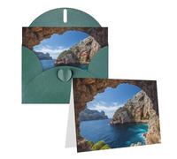 RLDOBOFE Biglietto di auguri con buste, biglietto vuoto con arco a Maiorca Spagna, biglietti di auguri 20,3 x 15,2 cm, biglietti di ringraziamento per tutte le occasioni