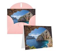 RLDOBOFE Biglietto di auguri con buste, biglietto vuoto con arco a Maiorca Spagna, biglietti di auguri 20,3 x 15,2 cm, biglietti di ringraziamento per tutte le occasioni