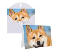 RLDOBOFE Biglietto di auguri con buste, biglietto vuoto con cane sorridente, biglietti di auguri 20,3 x 15,2 cm, biglietti di ringraziamento per tutte le occasioni
