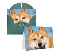 RLDOBOFE Biglietto di auguri con buste, biglietto vuoto con cane sorridente, biglietti di auguri 20,3 x 15,2 cm, biglietti di ringraziamento per tutte le occasioni