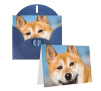RLDOBOFE Biglietto di auguri con buste, biglietto vuoto con cane sorridente, biglietti di auguri 20,3 x 15,2 cm, biglietti di ringraziamento per tutte le occasioni