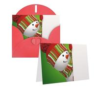RLDOBOFE Biglietto di auguri con buste, biglietto vuoto con sguardo sorridente e pupazzo di neve, 20,3 x 15,2 cm, biglietti di ringraziamento per tutte le occasioni