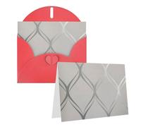 RLDOBOFE Biglietto di auguri con buste, biglietto vuoto ondulato geometrico grigio argento biglietti di auguri 20,3 x 15,2 cm biglietti per appunti Thinking of you biglietti vuoti biglietti di