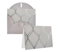 RLDOBOFE Biglietto di auguri con buste, biglietto vuoto ondulato geometrico grigio argento biglietti di auguri 20,3 x 15,2 cm biglietti per appunti Thinking of you biglietti vuoti biglietti di