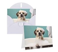 RLDOBOFE Biglietto di auguri con buste, biglietto vuoto per bagno e cane, 20,3 x 15,2 cm, biglietti di ringraziamento per tutte le occasioni