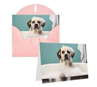 RLDOBOFE Biglietto di auguri con buste, biglietto vuoto per bagno e cane, 20,3 x 15,2 cm, biglietti di ringraziamento per tutte le occasioni