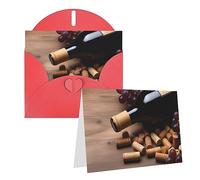 RLDOBOFE Biglietto di auguri con buste, biglietto vuoto per bottiglia di vino, tappi di sughero, biglietti di auguri 20,3 x 15,2 cm, biglietti per appunti con scritta "Thinking of you", biglietti di