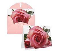 RLDOBOFE Biglietto di auguri con buste, biglietto vuoto Rose1, biglietti di auguri 20,3 x 15,2 cm, biglietti per appunti con scritta "Thinking of you", biglietti di ringraziamento per tutte le