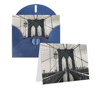 RLDOBOFE Biglietto di auguri con buste, biglietto vuoto Walk on The Brooklyn Bridge, 20,3 x 15,2 cm, biglietti di ringraziamento per tutte le occasioni