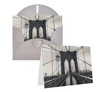 RLDOBOFE Biglietto di auguri con buste, biglietto vuoto Walk on The Brooklyn Bridge, 20,3 x 15,2 cm, biglietti di ringraziamento per tutte le occasioni