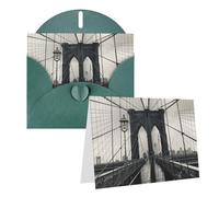 RLDOBOFE Biglietto di auguri con buste, biglietto vuoto Walk on The Brooklyn Bridge, 20,3 x 15,2 cm, biglietti di ringraziamento per tutte le occasioni