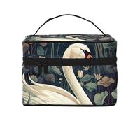 RLDOBOFE Borsa da toilette per donne e uomini, kit dopp, borsa per il trucco da viaggio, organizer per il trucco, borsa per cosmetici con due conigli che bevono il tè da appendere borsa da toilette da