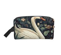 RLDOBOFE Borsa da toilette per donne e uomini, kit dopp, borsa per il trucco da viaggio, organizer per il trucco, borsa per cosmetici con due conigli che bevono il tè da appendere borsa da toilette da