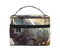 RLDOBOFE Borsa da toilette per donne e uomini, kit Dopp da viaggio, organizer per trucchi, borsa per cosmetici con fiori di rosa con strisce rosse da appendere, borsa da toilette da barba con grande