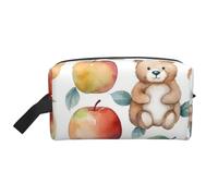 RLDOBOFE Borsa da toilette per donne e uomini, kit Dopp da viaggio, organizer per trucchi, borsa per cosmetici con fiori di rosa con strisce rosse da appendere, borsa da toilette da barba con grande