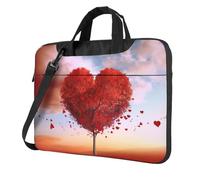 RLDOBOFE Borsa per computer portatile per donne e uomini, borsa per computer portatile, valigetta con cuore e albero, borsa a tracolla per computer portatile, borsa da lavoro per viaggi e ufficio