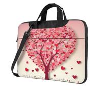 RLDOBOFE Borsa per computer portatile per donne e uomini, borsa per computer portatile, valigetta con cuore e albero, borsa a tracolla per computer portatile, borsa da lavoro per viaggi e ufficio