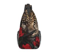 RLDOBOFE Borse a tracolla per donne e uomini alla moda borsa a tracolla casual a forma di cuore e borsa a tracolla coniglietto per viaggi sport, Leopardo rosa, Taglia unica