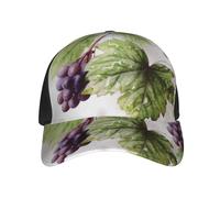 RLDOBOFE Cappello da baseball da golf per uomo e donna con occhi azzurri leopardo delle nevi cappello da baseball regolabile cappello da baseball non costruito, Belle foglie d'uva, taglia unica