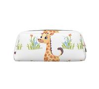 RLDOBOFE Carino giraffa borsa da viaggio impermeabile cerniera caso di viaggio penna in pelle scatola cosmetica per ufficio viaggio, Oro, Taglia unica