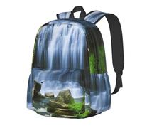 RLDOBOFE Cascata che scorre giù zaino da viaggio casual zaino per uomo donna zaino portatile leggero doppia borsa a tracolla per lavoro escursionismo