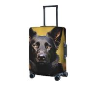 RLDOBOFE Copertura per bagagli da viaggio per valigia elastica protezione nera pastore tedesco copertura per valigie lavabile copertura protettiva antipolvere per bagagli adatta per bagagli da 45-81