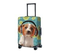 RLDOBOFE Copertura per bagagli da viaggio per valigia, elastica, protezione per cuccioli con cuffie, copertura protettiva per valigie, lavabile, antipolvere, adatta per bagagli da 45-81 cm, Nero