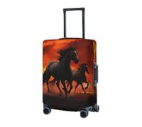 RLDOBOFE Copertura per bagagli da viaggio per valigia, elastica, protezione per valigie, cavalli, nuvole rosse incandescenti, copertura protettiva per valigie, lavabile, antipolvere, adatta per