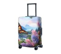 RLDOBOFE Copertura per bagagli da viaggio per valigie elastica protezione per valigie da giardino con farfalle, copertura protettiva per valigie lavabile, antipolvere, adatta per bagagli da 45-81 cm