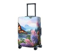 RLDOBOFE Copertura per bagagli da viaggio per valigie elastica protezione per valigie da giardino con farfalle, copertura protettiva per valigie lavabile, antipolvere, adatta per bagagli da 45-81 cm
