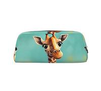 RLDOBOFE Divertente giraffa arte borsa da viaggio impermeabile cerniera custodia da viaggio in pelle penna scatola cosmetica per ufficio viaggio, Argento, Taglia unica