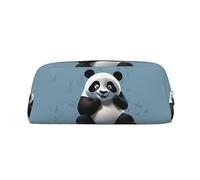 RLDOBOFE divertente panda borsa da viaggio impermeabile cerniera custodia da viaggio in pelle penna scatola cosmetica per ufficio viaggio, Argento, Taglia unica, Da viaggio