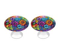 RLDOBOFE Pomelli colorati dipinti a mano per armadietti, confezione da 2 pomelli rotondi per cassetti, cassettiere, credenze, porte, accessori per mobili da cucina e bagno