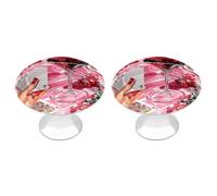RLDOBOFE Pomelli rotondi per armadietti da poker, colore rosa, confezione da 2, per cassetti e credenze, maniglie per armadietti da cucina e bagno