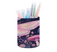 RLDOBOFE Portapenne con falene sotto la luna per scrivania in pelle organizer e porta pennelli da trucco, decorazione per ufficio e accessori da scrivania, perfetta organizzazione per ufficio