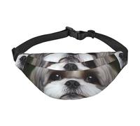 RLDOBOFE Shih Tzu Marsupio con stampa di cane per donne e uomini, borsa a tracolla impermeabile con cinghia regolabile, nero, taglia unica, nero, taglia unica, Nero , Taglia unica