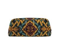 RLDOBOFE tessuto modello stampa Matita Bag impermeabile Zipper Pencil Case Leather Pen Box Cosmetic Bag Per Office Pencil, Argento, Taglia unica