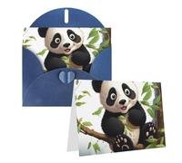 RLDOBOFE ThinkingofyoucardwithenvelopesCartoon Panda On The Tree Branch 4x6weddingthankyoucards
